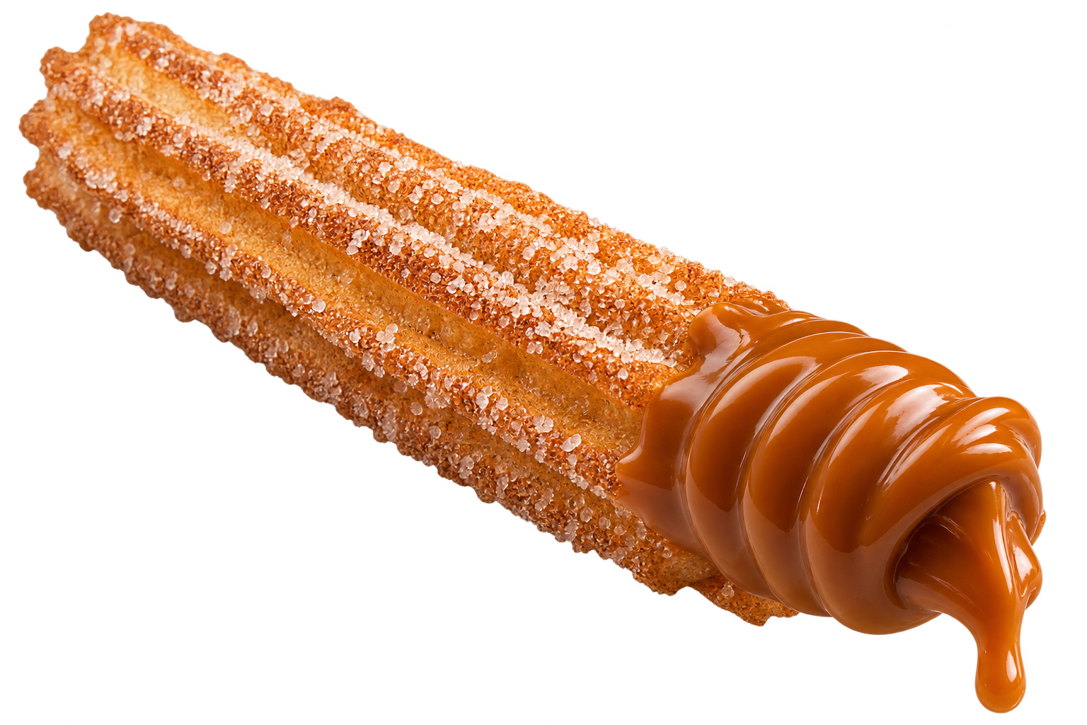 Churro com cobertura de caramelo